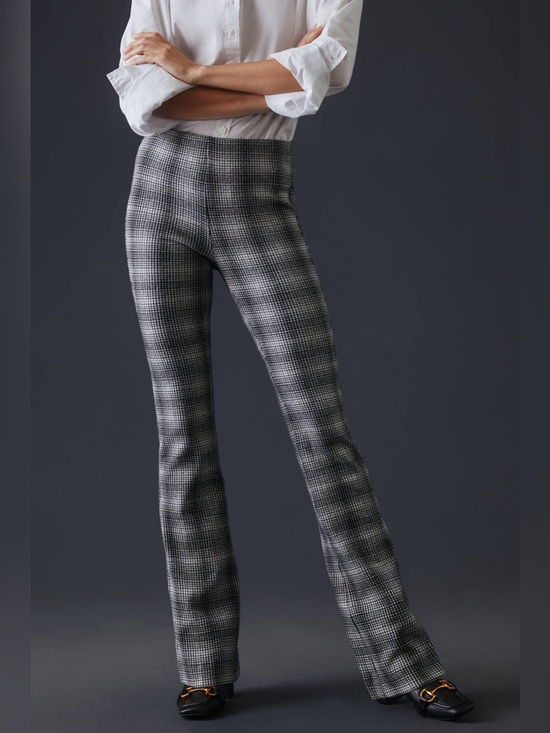 Anthropologie Pants - Maeve Plaid Bootcut Pants – Black & White